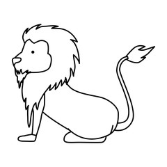 circus lion domesticated animal vector illustration