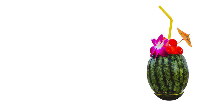 watermalon juice refreshing on white background isolated