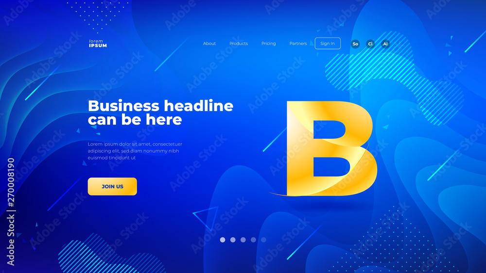 Wall mural dark blue liquid color background design for landing page site. fluid gradient shapes composition. f