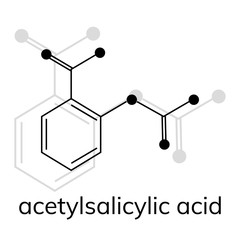 Aspirin vector icon on white background, acetylsalicylic acid