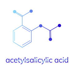 Aspirin vector icon on white background, acetylsalicylic acid