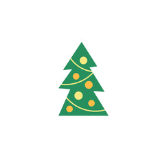 Christmas tree flat illustration vector