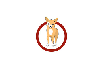 Chihuahua in a circle. chihuahua logo. - vector