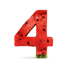 lon Numbers isolated on white background (Number 4)