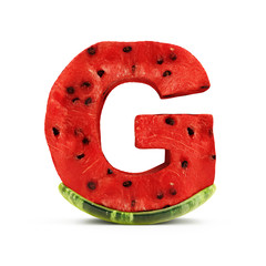 Watermelon Alphabet isolated on white background (Letter G)