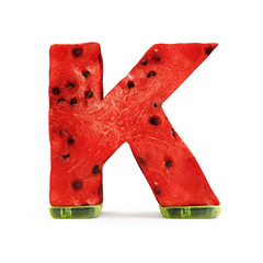 Watermelon Alphabet isolated on white background (Letter K)