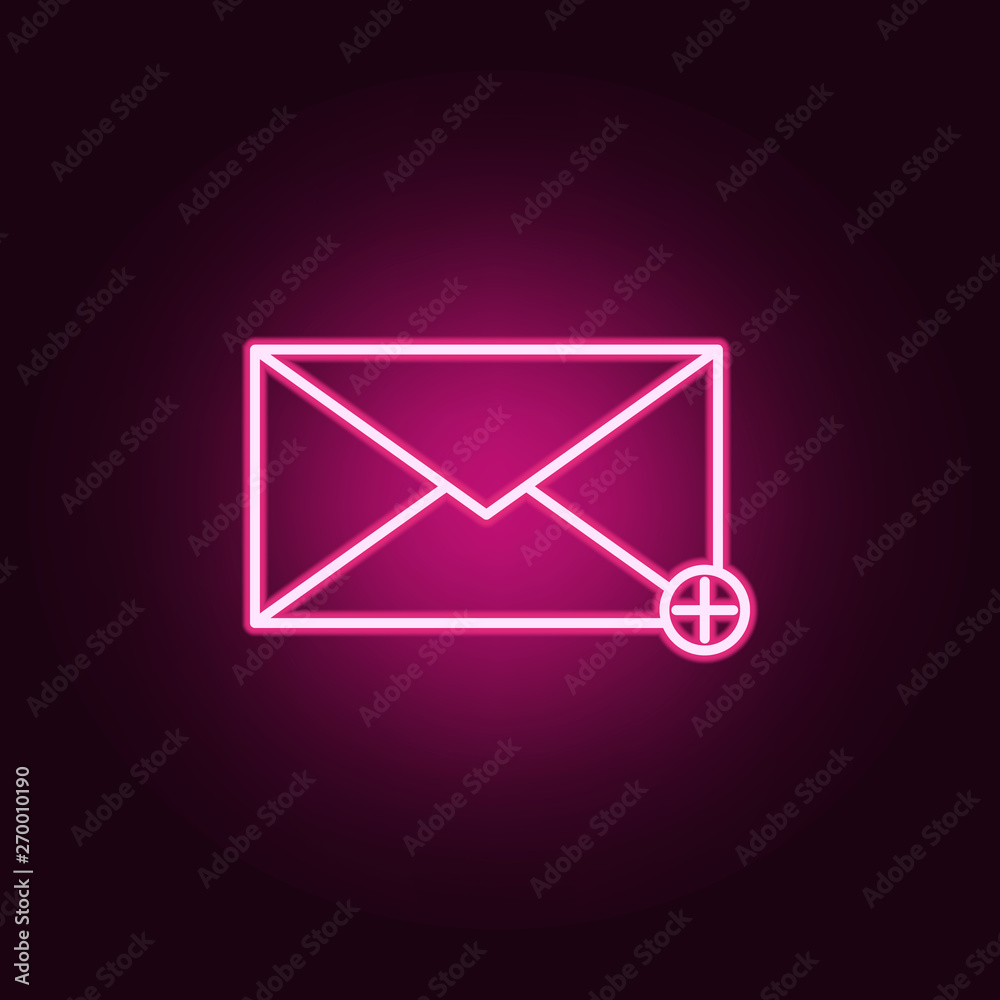 Poster adding a message neon icon. elements of web set. simple icon for websites, web design, mobile app, i