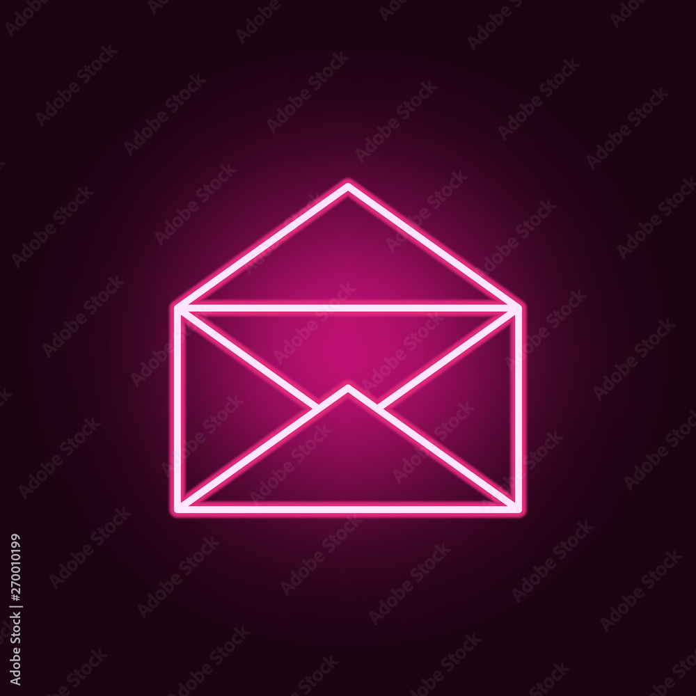 Poster open envelope neon icon. elements of web set. simple icon for websites, web design, mobile app, info