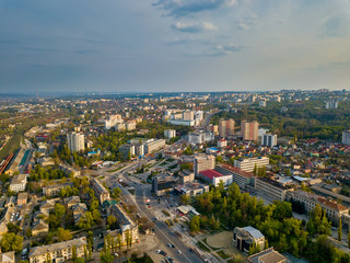 Obraz premium Aerial drone view of kishinev city