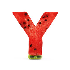 Watermelon Alphabet isolated on white background (Letter Y)