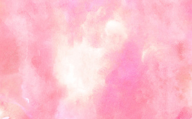 Obraz premium Pink color light ink effect shades gradient on textured paper. Soft smeared aquarelle painted magenta watercolor canvas for splash design, invitation background, vintage template