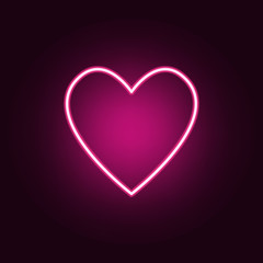 a heart neon icon. Elements of web set. Simple icon for websites, web design, mobile app, info graphics