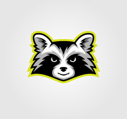 Raccoon mascot logo design vector