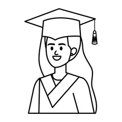 young woman student graduated character