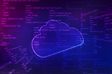 2d rendering Cloud computing, Cloud Computing Concept, Cloud computing technology internet concept background