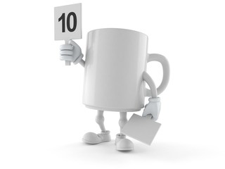 Obraz na płótnie Canvas Mug character with rating number