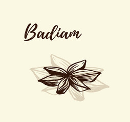 Badiam ink sketch vector