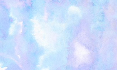 Fototapeta na wymiar Blue shades color watercolor illustration. Subtle sky aquarelle painted paper textured canvas for vintage design, invitation card, template. Creative background, smeared light turquoise frame