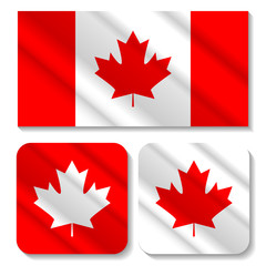 Fototapeta na wymiar Vector Canada flag concept with square icon