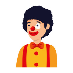 circus clown comic character vector illustration