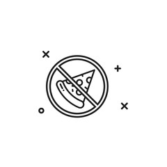 no pizza vector line icon