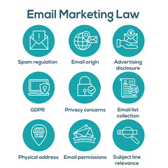 Email Marketing Rules - Regulations Icon Set