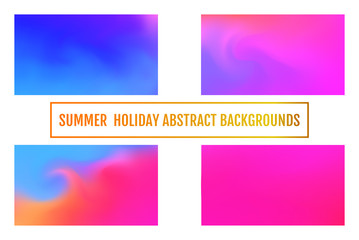 Summer holiday banner, abstract background Set of Empty backdrop.