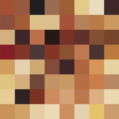 Abstract decorative modern background with simple squares in brown shades. Blur seamless trendy pattern - pixel design