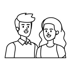 young couple lovers avatars characters