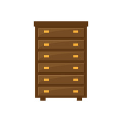 illustration of wardrobe, flat icon. Front view. 