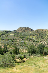 Fototapeta na wymiar Landscapes on the route of the Cahorros, Monachil, Granada, Spain