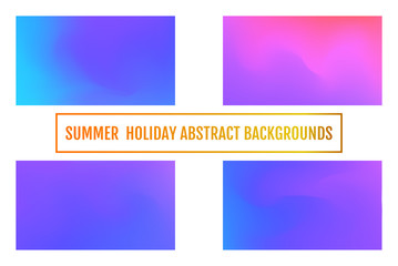 Summer holiday banner, abstract background Set of Abstract Color Gradient Background for your Design.