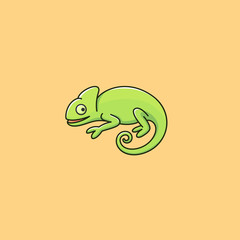 Chameleon cartoon style logo
