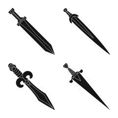 Vector illustration of sharp and blade  logo. Set of sharp and dagger  vector icon for stock.