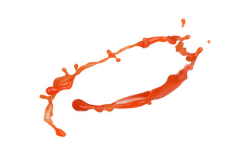 tomato sauce splash on white background