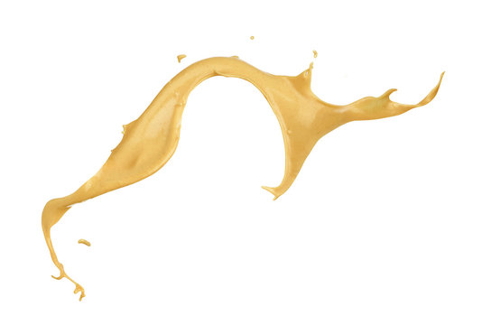 mustard splash on white background
