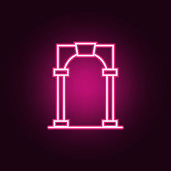 arch neon icon. Elements of web set. Simple icon for websites, web design, mobile app, info graphics