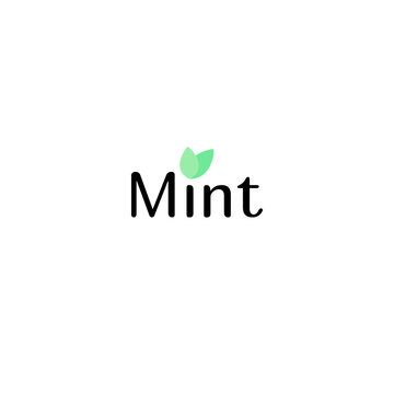Mint simple flat  logo design vector