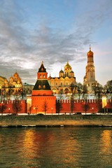 Fototapeta premium Architecture of Moscow Kremlin. Color photo.