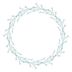 Beautiful watercolor wreath with succulents. Watercolor graphic for fabric, postcard, greeting card, book, poster, tee-shirt, banners, emblems, logo. Illustration, isolated objects.