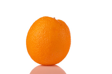 One fresh orange orange isolated on white