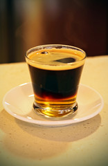 A coffee in a glass
