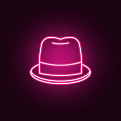 hat neon icon. Elements of web set. Simple icon for websites, web design, mobile app, info graphics