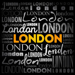 London wallpaper word cloud, travel concept background