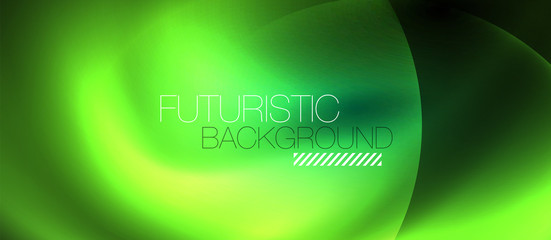 Neon glowing circles vector abstract background