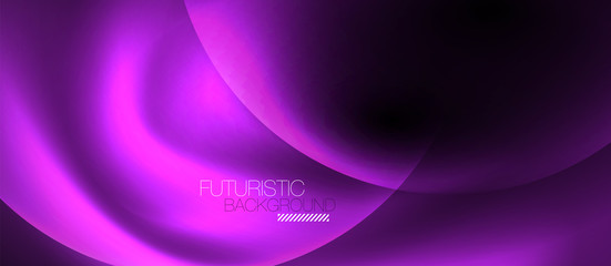 Shiny neon circles abstract background