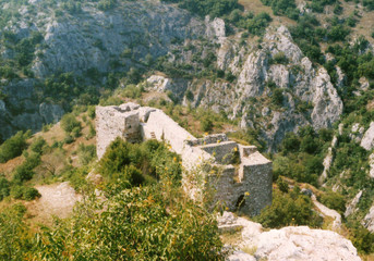 Fototapeta na wymiar Soko Grad, a medieval town called Sokolac, located 2 km east of Sokobanja, Serbia