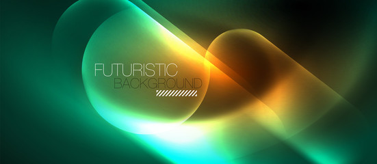 Neon glowing techno lines, hi-tech futuristic abstract background template