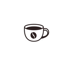 Coffee cup with bean icon logo design