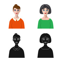 Vector illustration of hairstyle and profession  logo. Collection of hairstyle and character  vector icon for stock.